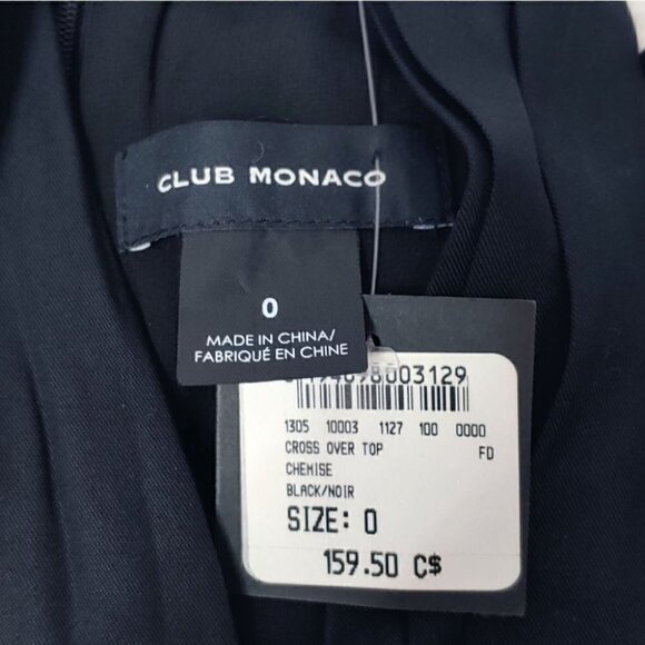 NWT CLUB MONACO Draped pleated cross over belted top - Picture 15 of 16